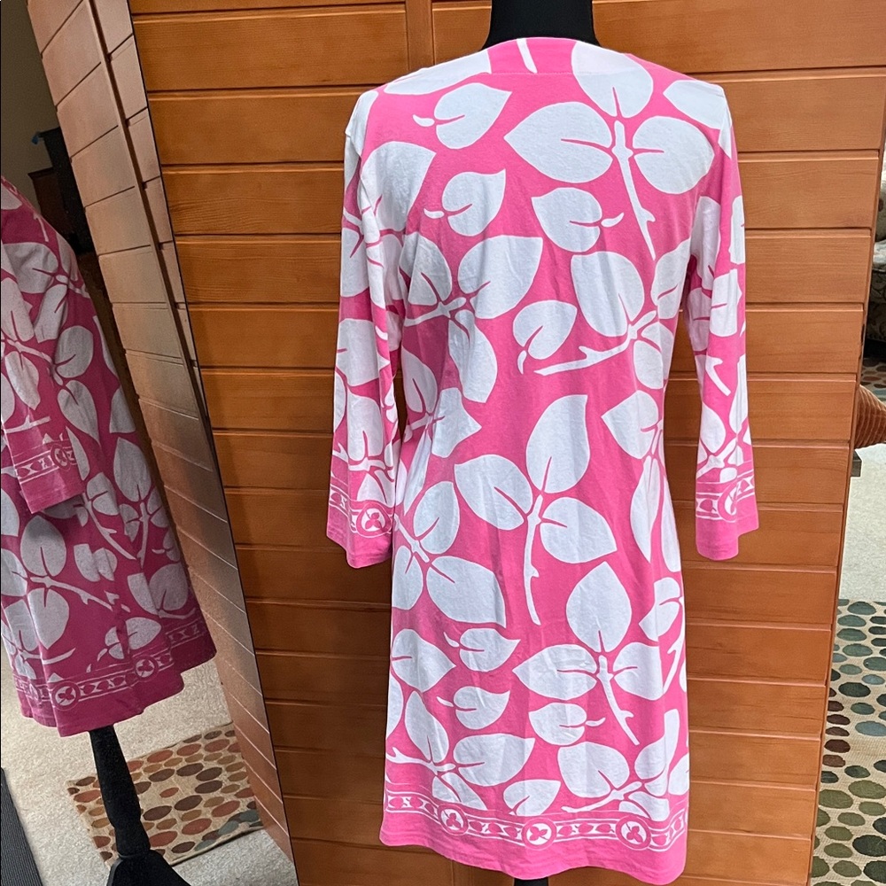 Pink and White Floral Midi Dress - Picture 4 of 8